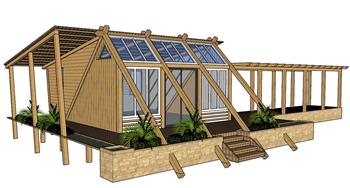玻璃阳光房小木屋SU模型