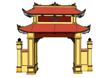 泰式门楼牌坊SU模型