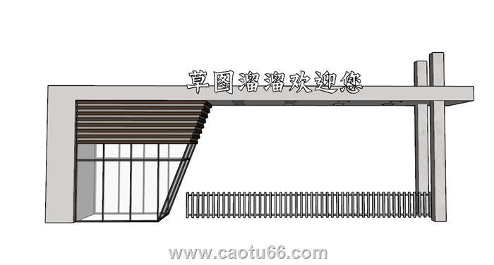 企业大门欢迎SU模型