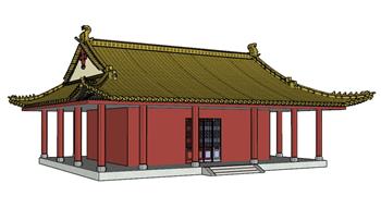 中式古建筑阁楼SU模型