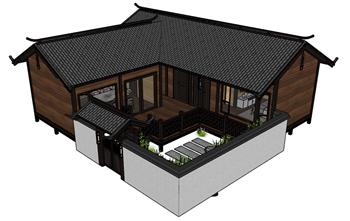 民宿酒店农村SU模型