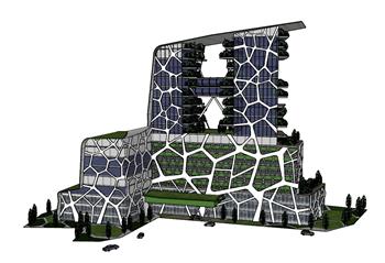 创意办公楼异形建筑SU模型