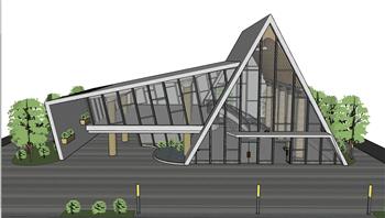三角建筑SU模型 免费sketchup模型下载