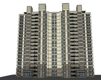 单元楼住宅公寓SU模型