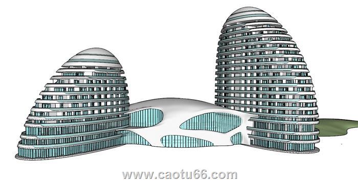 异形建筑写字楼SU模型