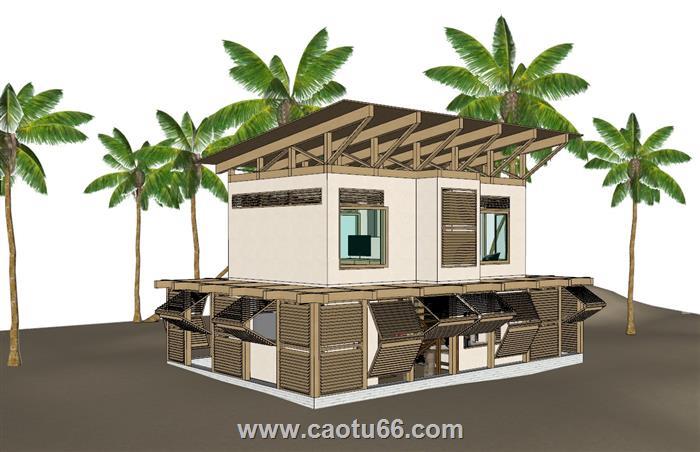 木屋住宅海景房SU模型