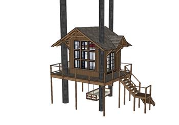 树屋高脚屋SU模型