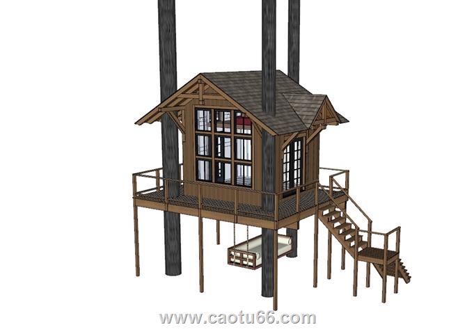 树屋高脚屋SU模型