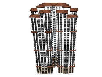 西班牙高层小区SU模型