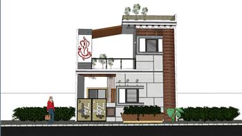沿街别墅建筑SU模型