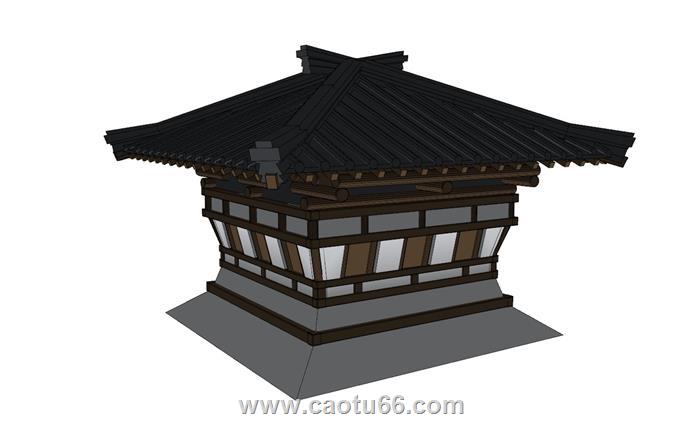 中式古建筑SU模型