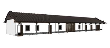 中式平房古建筑SU模型