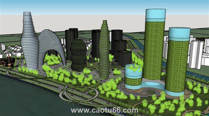 城市规划异形建筑SU模型