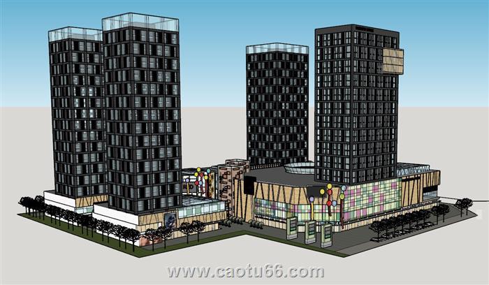 商业综合体建筑SU模型