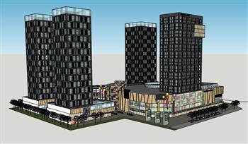 商业综合体建筑SU模型