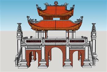 泰式建筑门楼SU模型