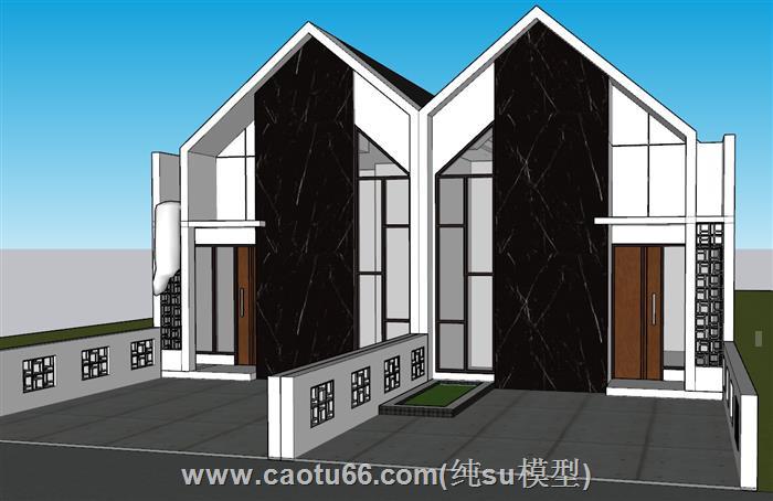 度假别墅建筑SU模型