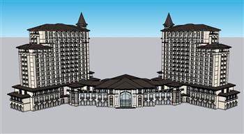 酒店建筑SU模型 免费sketchup模型下载