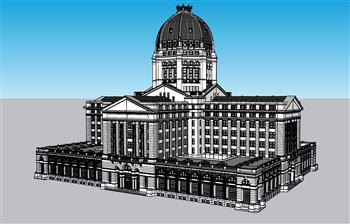 芝加哥联邦大厦欧式建筑SU模型