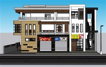 日式沿街商铺SU模型
