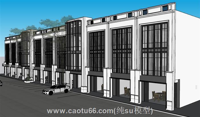 沿街商铺门面SU模型