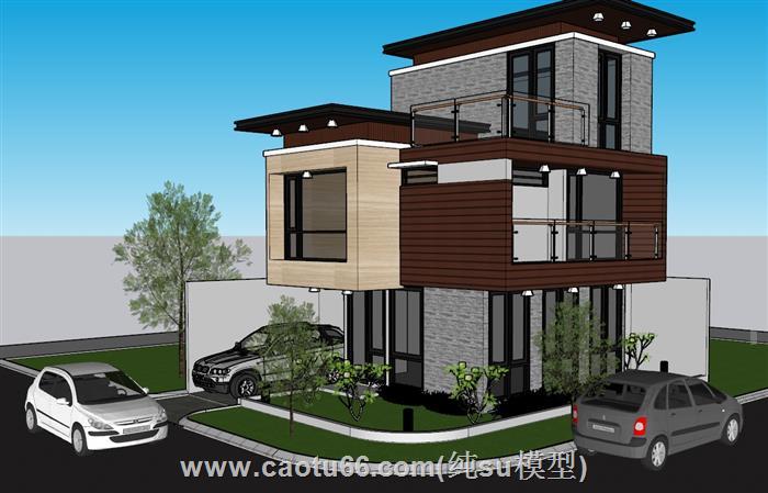 现代别墅住宅SU模型