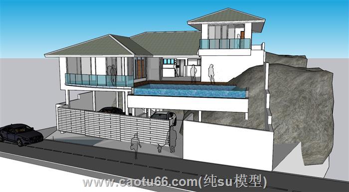 山地别墅住宅SU模型