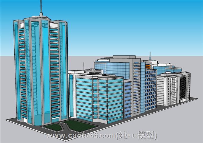 现代城市建筑SU模型