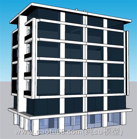 玻璃幕墙建筑酒店SU模型