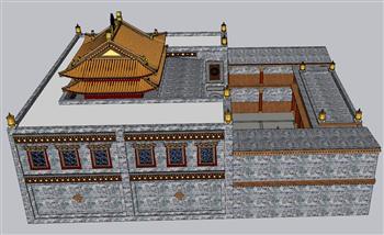 藏式建筑SU模型