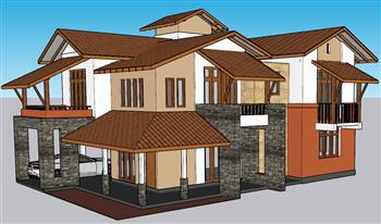 欧式别墅建筑SU模型