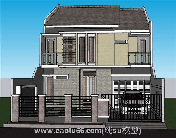 现代别墅建筑SU模型