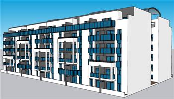 宿舍四楼公寓SU模型