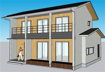 日式住宅建筑SU模型