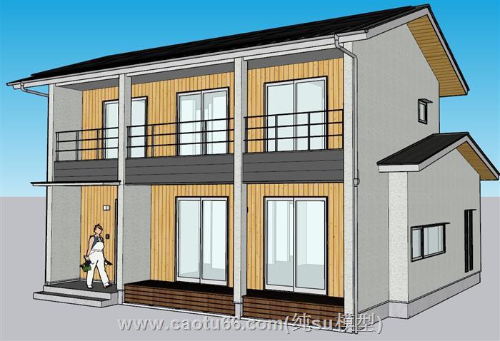 日式住宅建筑SU模型