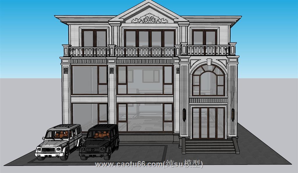 欧式别墅建筑SU模型