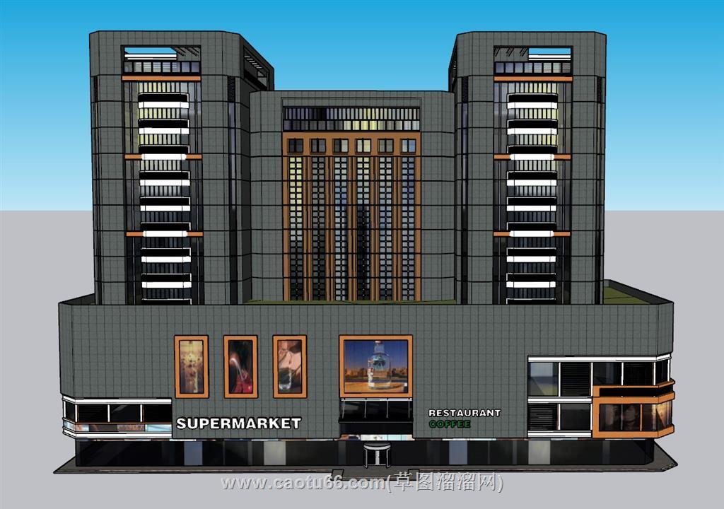 商业综合体建筑SU模型