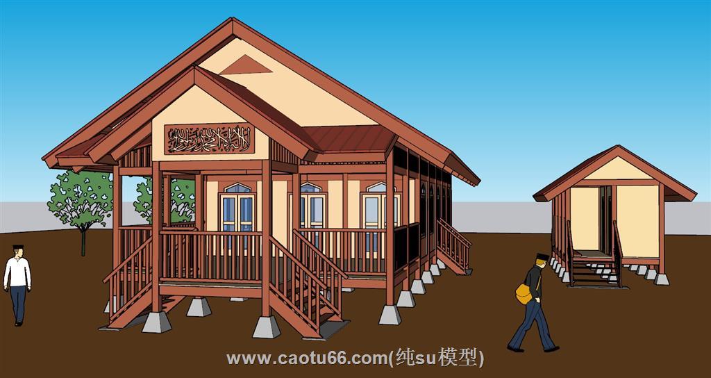 东南亚木屋房屋SU模型