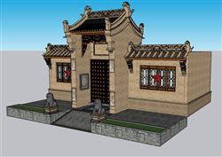 乡村红色革命SU模型