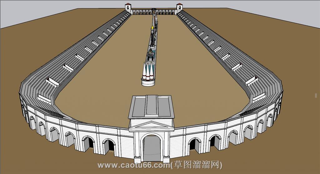 罗马马戏团古建筑SU模型