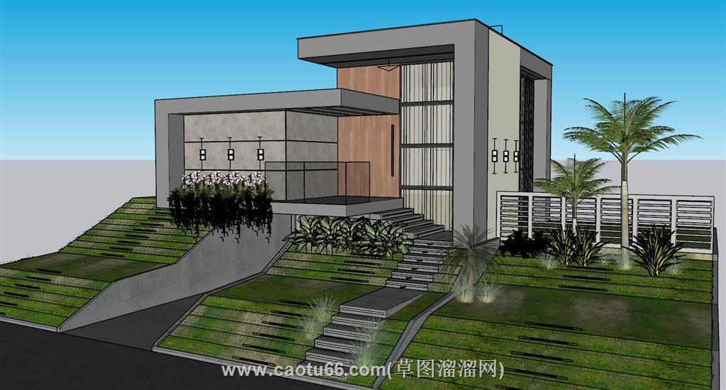 现代别墅住宅SU模型
