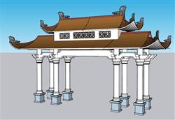 泰式门楼牌坊SU模型