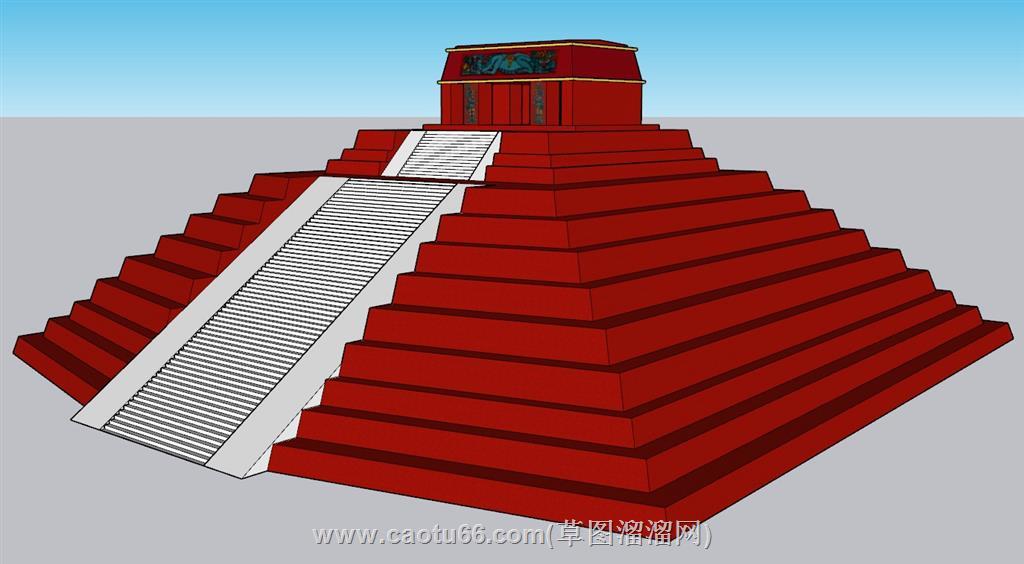 玛雅神庙古建筑SU模型