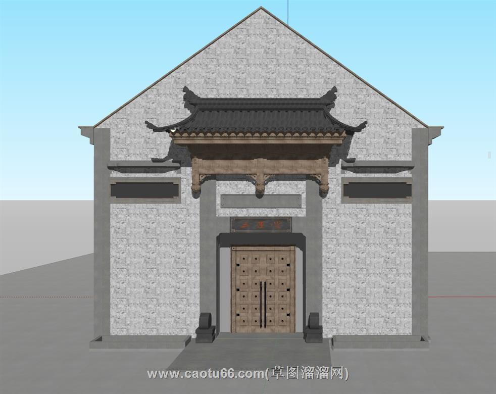 古建筑飞檐屋檐SU模型