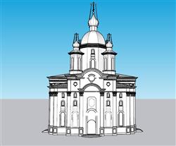 欧式教堂建筑SU模型