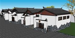 中式建筑厕所公厕SU模型