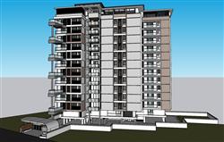 小区单元楼建筑SU模型