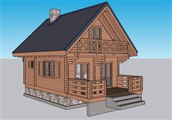 木屋住宅房屋SU模型 免费sketchup模型下载