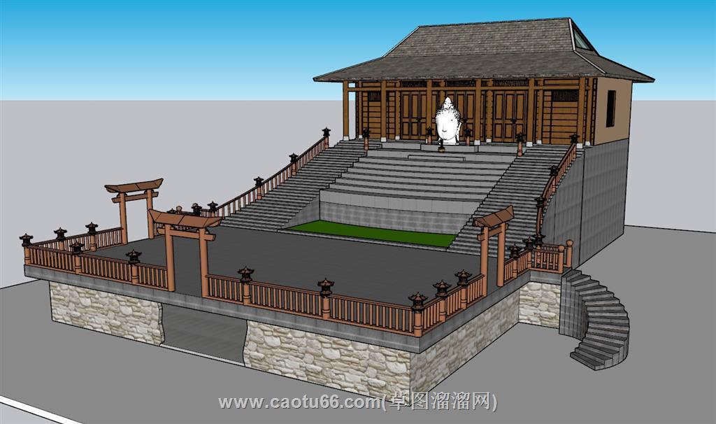 寺庙SU模型