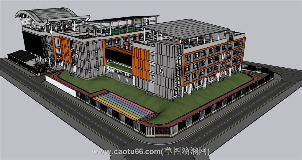 学校校园小学SU模型
